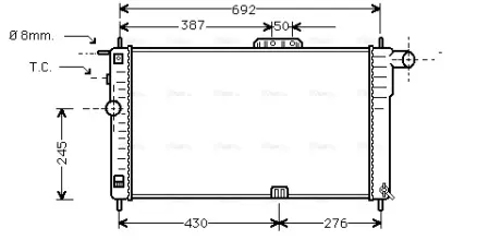 Радиатор охлаждения двигателя AVA cooling systems DWA2001