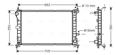 Радіатор охолодження двигуна ava cooling systems FD 2264