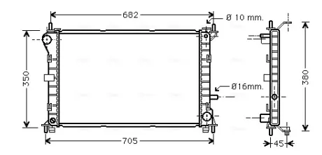Радиатор охлаждения двигателя AVA cooling systems FD2265