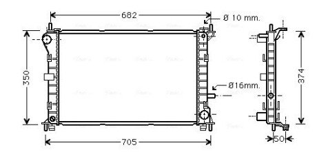 Радиатор охлаждения двигателя ava cooling systems FD2379