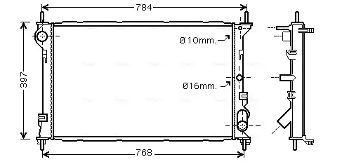 Радиатор охлаждения двигателя AVA cooling systems FDA2411
