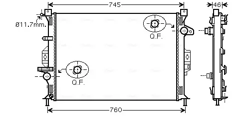 Радіатор охолодження двигуна AVA Cooling Systems FDA2421 (фото 1)