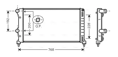 Радиатор охлаждения двигателя AVA cooling systems FTA2250 Фиат Добло
