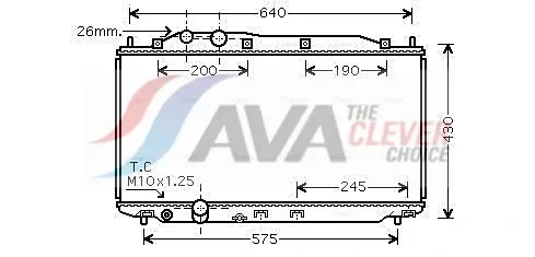 Радиатор охлаждения двигателя AVA cooling systems HD2191