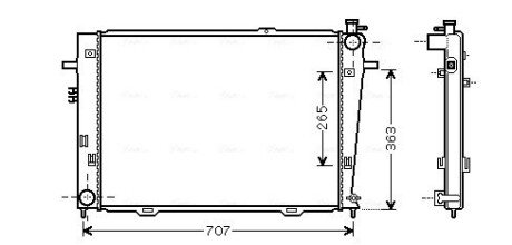 Радіатор охолодження двигуна ava cooling systems HY2126