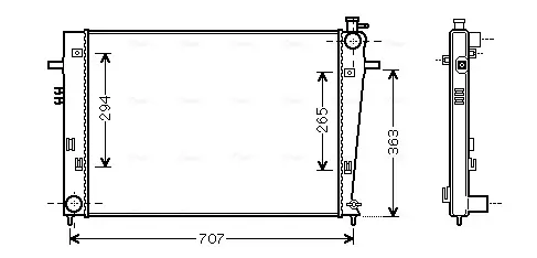 Радиатор охлаждения двигателя AVA cooling systems HY2204