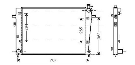 Радиатор охлаждения двигателя ava cooling systems HY 2204 на Киа Спортейдж 2