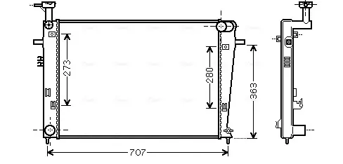 Радиатор охлаждения двигателя AVA cooling systems HY2275