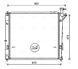Радиатор охлаждения двигателя AVA cooling systems HY2346 Hyundai Санта фе 2