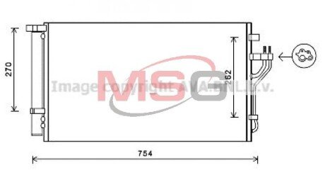 Радіатор охолодження двигуна ava cooling systems HYA 5279D на Hyundai Ix35