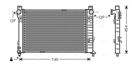 Радіатор охолодження двигуна ava cooling systems MS 2338 на Мерседес C-Class S203/CL203