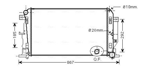 Радиатор охлаждения двигателя ava cooling systems MS2446 на Мерседес Sprinter w907/w910