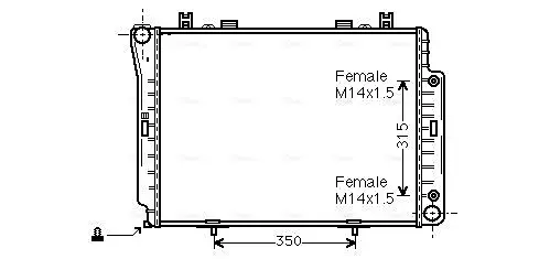 Радиатор охлаждения двигателя AVA cooling systems MSA2144