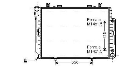 Радіатор охолодження двигуна ava cooling systems MSA2144 на Мерседес W140
