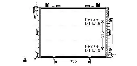 Радиатор охлаждения двигателя AVA cooling systems MSA2144
