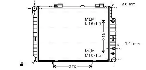 Радиатор охлаждения двигателя AVA cooling systems MSA2189