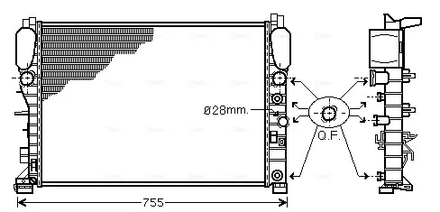 Радиатор охлаждения двигателя AVA cooling systems MSA2341