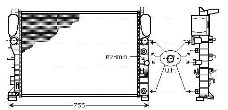 Радиатор охлаждения двигателя ava cooling systems MSA2341 на Мерседес W211