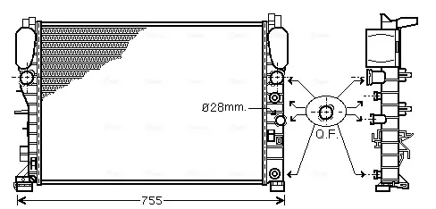 Радіатор охолодження двигуна AVA Cooling Systems MSA2342 (фото 1)
