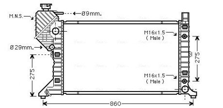 Радиатор охлаждения двигателя ava cooling systems MSA 2343