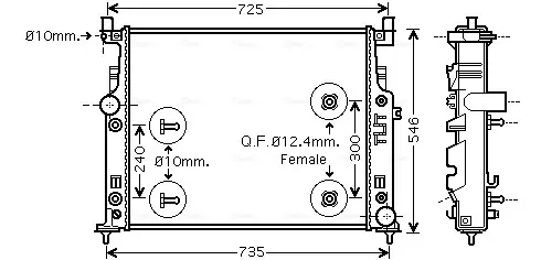 Радиатор охлаждения двигателя AVA cooling systems MSA2436