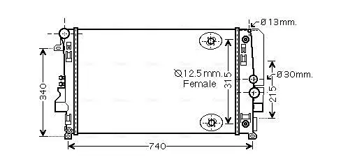 Радіатор охолодження двигуна AVA Cooling Systems MSA2460 (фото 1)