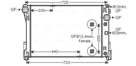 Радіатор охолодження двигуна ava cooling systems MSA2546