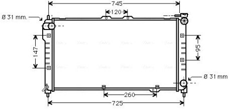 Радіатор охолодження двигуна ava cooling systems MZ2101 на Мазда 323f ba