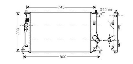 Радіатор охолодження двигуна ava cooling systems MZ2183