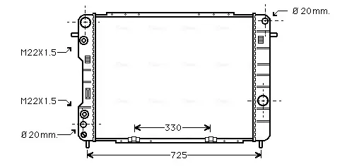 Радіатор охолодження двигуна AVA Cooling Systems OL2249 (фото 1)