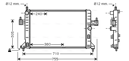Радиатор охлаждения двигателя AVA cooling systems OL2305