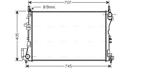 Радиатор охлаждения двигателя ava cooling systems OL2338