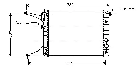 Радіатор охолодження двигуна AVA Cooling Systems OLA2201 (фото 1)