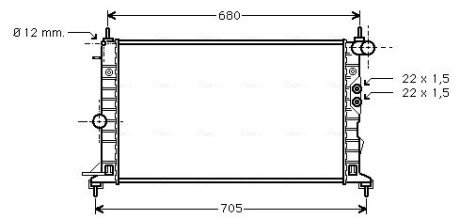 Радіатор охолодження двигуна ava cooling systems OLA2244