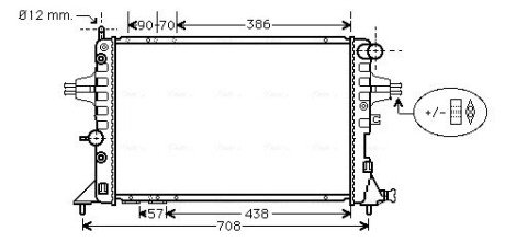 Радіатор охолодження двигуна ava cooling systems OLA2253