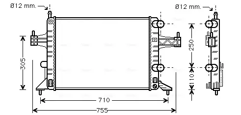 Радіатор охолодження двигуна AVA Cooling Systems OLA2303 (фото 1)