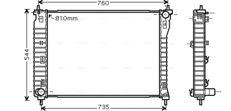 Радіатор охолодження двигуна AVA cooling systems OLA2435 Chevrolet Captiva c140