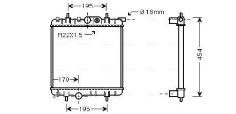 Радиатор охлаждения двигателя ava cooling systems PE 2243