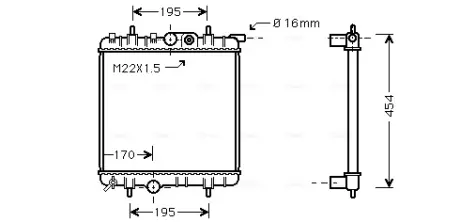 Радиатор охлаждения двигателя AVA cooling systems PE 2243