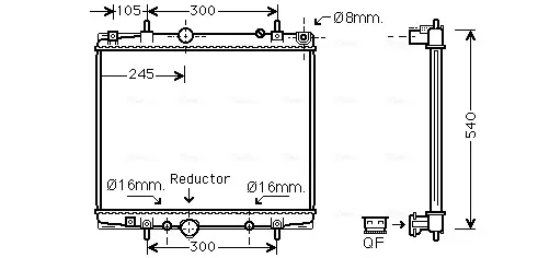 Радиатор охлаждения двигателя AVA cooling systems PEA2275