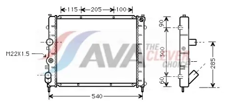 Радиатор охлаждения двигателя AVA cooling systems RTA2215 Рено Express