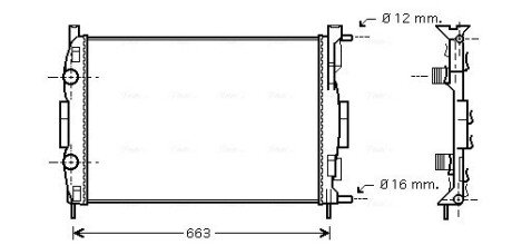 Радиатор охлаждения двигателя ava cooling systems RTA2308