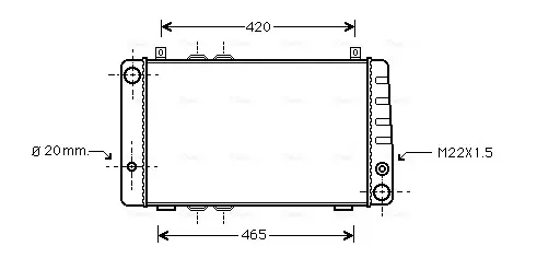 Радиатор охлаждения двигателя AVA cooling systems SA2002