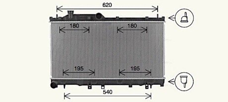 Радиатор охлаждения двигателя ava cooling systems SU2116 на Субару Легаси