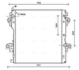 Радіатор охолодження двигуна ava cooling systems TO2604