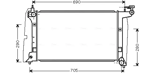 Радиатор охлаждения двигателя AVA cooling systems TOA2289