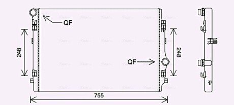 Радиатор охлаждения двигателя ava cooling systems VN2398 на Шкода Октавия а7