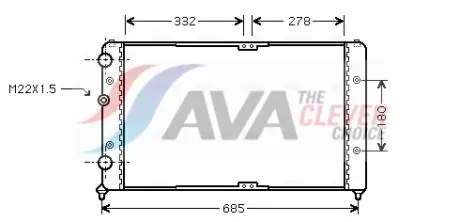 Радіатор охолодження двигуна AVA Cooling Systems VNA2191