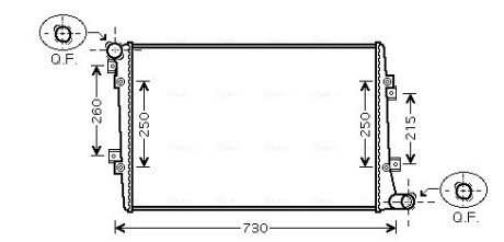 Радіатор охолодження двигуна ava cooling systems VNA2255