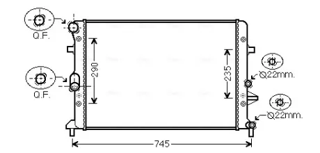 Радіатор охолодження двигуна AVA Cooling Systems VNA2289